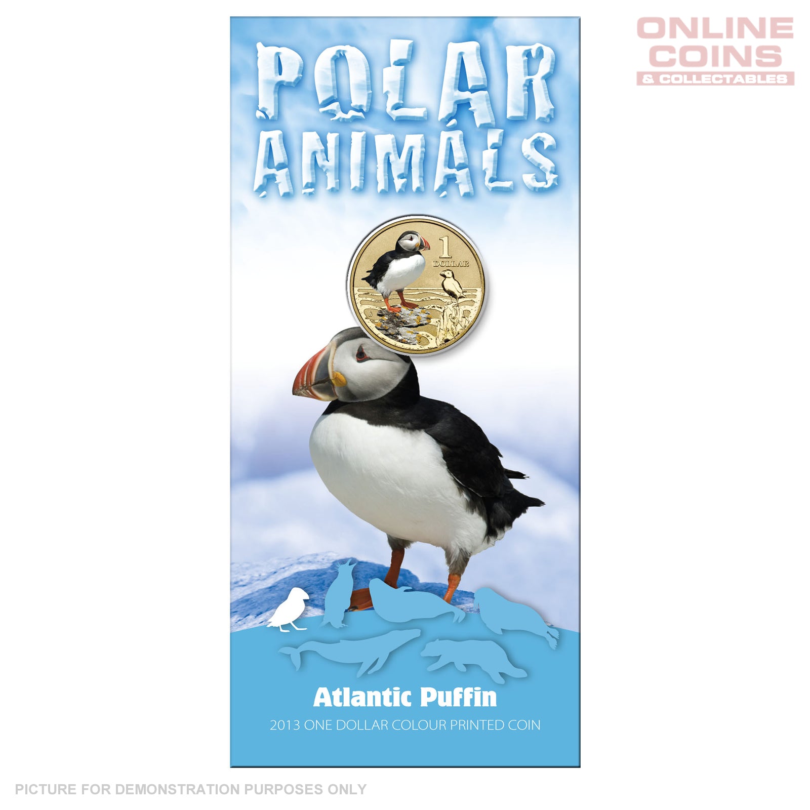 2013 $1 AlBr Uncirculated Carded Coin - Polar Animals Series - Puffin